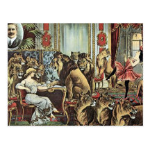 Lions d'Alfred Schneider dans le théâtre de cru de Carte Postale