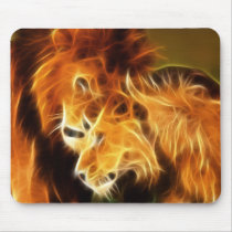 Lions in Love Mouse Pads