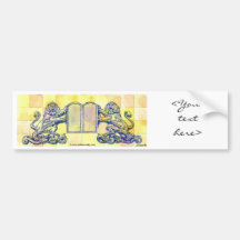 Lions with Ten Commandments Tablets Bumper Stickers