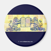 Lions with Ten Commandments Tablets Magnets