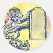 Lions with Ten Commandments Tablets Stickers