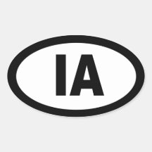 L'Iowa - feuille de 4 autocollants ovales de voitu