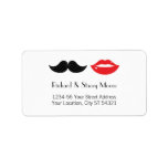 Lips and Moustache Wedding Address Label