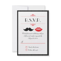 Lips and Moustache Wedding RSVP