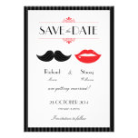 Lips and Moustache Wedding Save the Date Personalized Announcement