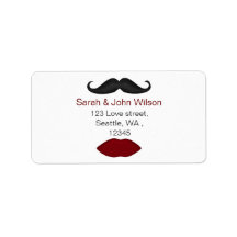 lips and mustache return address label