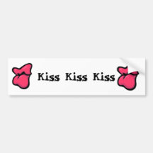 lips, Kiss Kiss Kiss Bumper Sticker