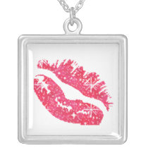 lips kiss  pendant necklace