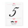 Lips & Moustache Wedding Table Number