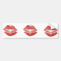 lipstick kiss bumper stickers