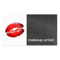 Lipstick Kiss Chalkboard Icon - makeup artist red business cards