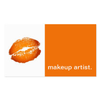 Lipstick Kiss Modern Icon - makeup artist orange business cards
