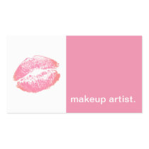 Lipstick Kiss Modern Icon - makeup artist pink business cards