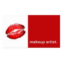 Lipstick Kiss Modern Icon - makeup artist red business cards