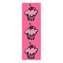 lipstick kisses cupcake bookmark business card