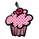 lipstick kisses cupcake photo cut outs
