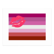 Lipstick Lesbian Pride Flag Post Card