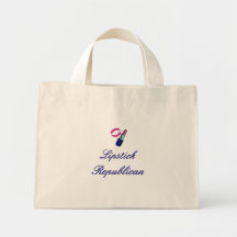 Lipstick Republican Striped Canvas Bag