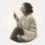 Lipstick Round Sticker