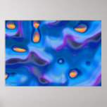 Liquid forms 2 - blue abstract poster