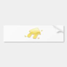 Liquid gold metal house symbol sign bumper sticker