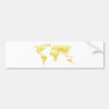 Liquid gold world map bumper sticker