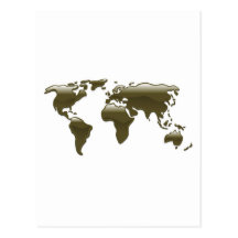 Liquid oil world map postcard