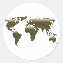 Liquid oil world map sticker