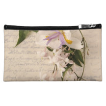 lis et vigne sur le sac de cosmétique de manuscrit pochette make-up
