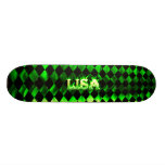 Lisa green fire Skatersollie skateboard.