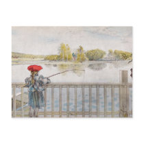"Lisbeth Fishing"  Carl Larsson Art Print Post Card