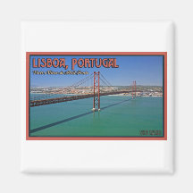 Lisbon - 25th of April Bridge Fridge Magnet