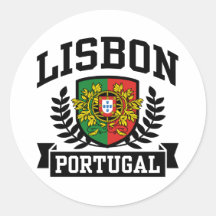 Lisbon Portugal Round Stickers
