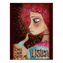 "Listen" Post Card