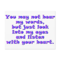 Listen with your heart post card