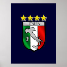 l'Italie 4 cadeaux du football de champions du mon Poster
