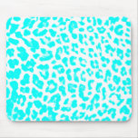 Lite Blue Leopard Print Mousepads