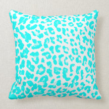 Lite Blue Leopard Print Pillow