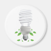 Lite Bulb ~ Compact Florescent CF Live Green Refrigerator Magnet