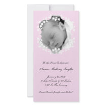 Lite Pink Girl New Baby Photo Card