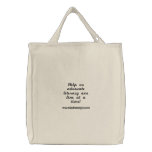 Literacy Tote embroidered bags