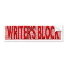 Literal Writer's Block Bumper Sticker