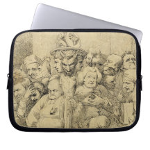 Literary Characters Assembled Around the Medallion Laptop Computer Sleeves