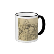 Literary Characters Assembled Around the Medallion Mugs