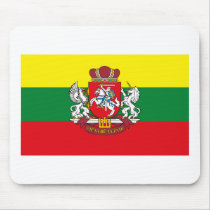 Lithuania Flag w COA Mousepad