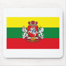 Lithuania Flag w COA Mousepad