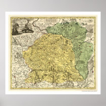 Lithuania Map 1750 Print