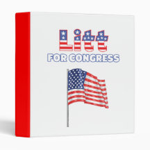 Litt for Congress Patriotic American Flag 3 Ring Binders