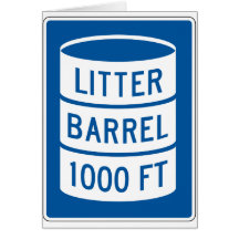 Litter Barrel Street Sign Cards
