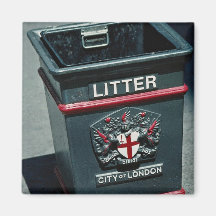 Litter bin to put rubbish refrigerator magnets